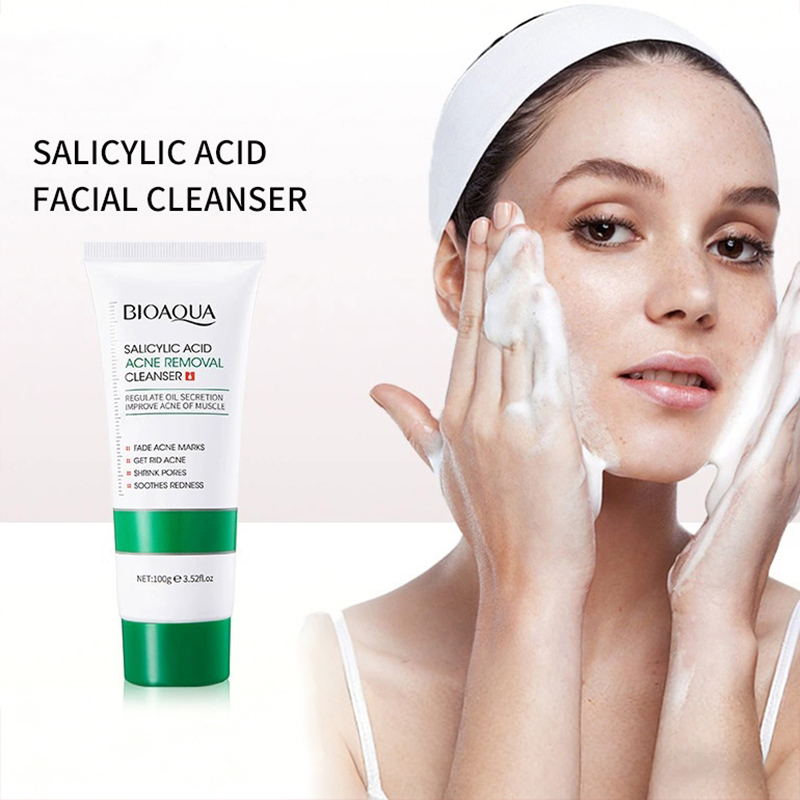 Salicylic Acid Cleanser - BIOAQUA Salicylsäure Gesichtsreiniger Feuchtigkeitsspendende Ölkontrolle Hautpflege