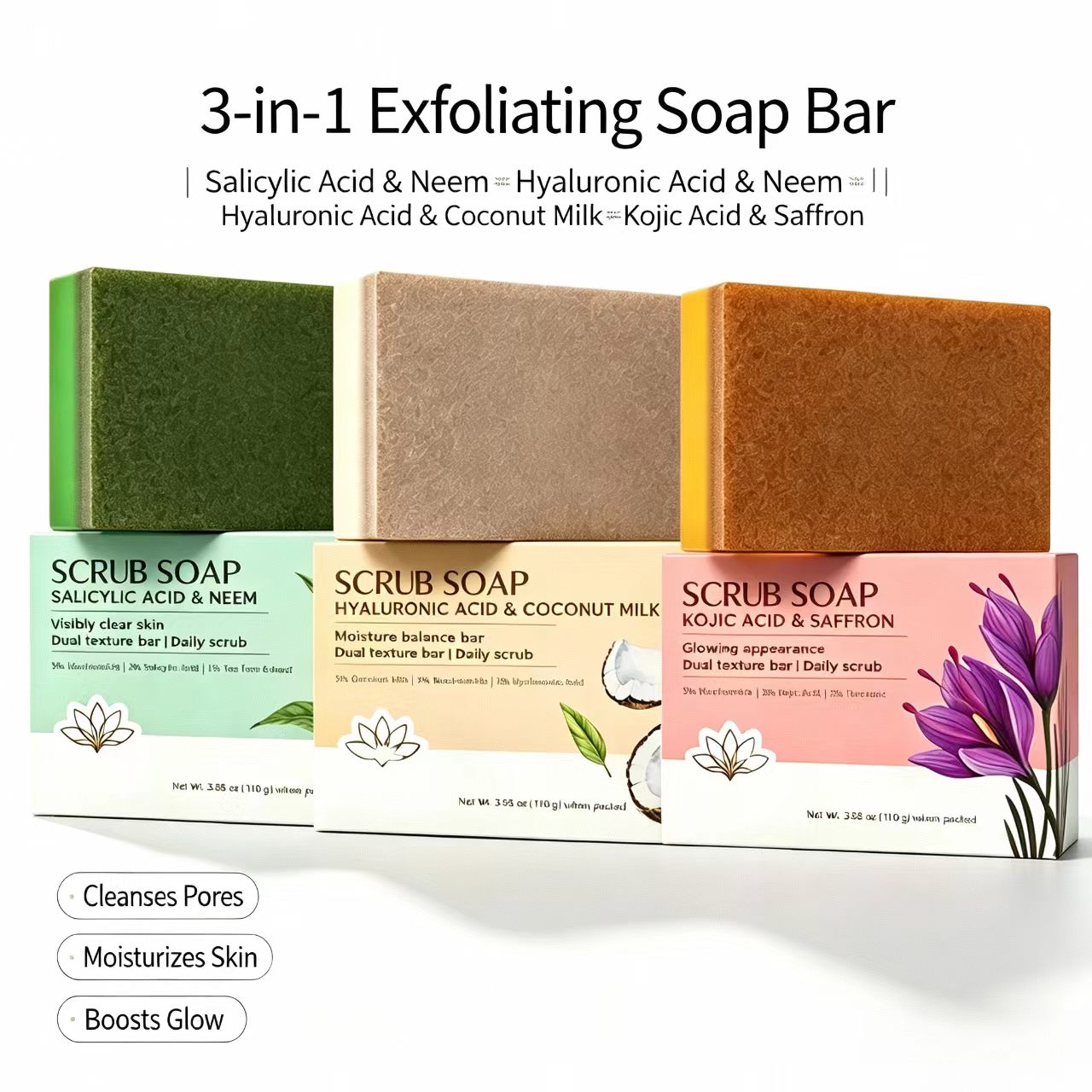 Salicylic Acid Cleanser - Peeling-Seife | Salicylsäure- und Neem-Extrakt-Exfolierender Tagesreiniger
