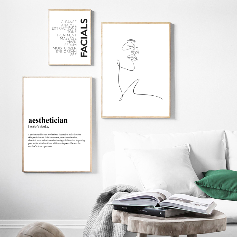 Skincare Quote - 1 Stück Leinwandbild mit der Definition