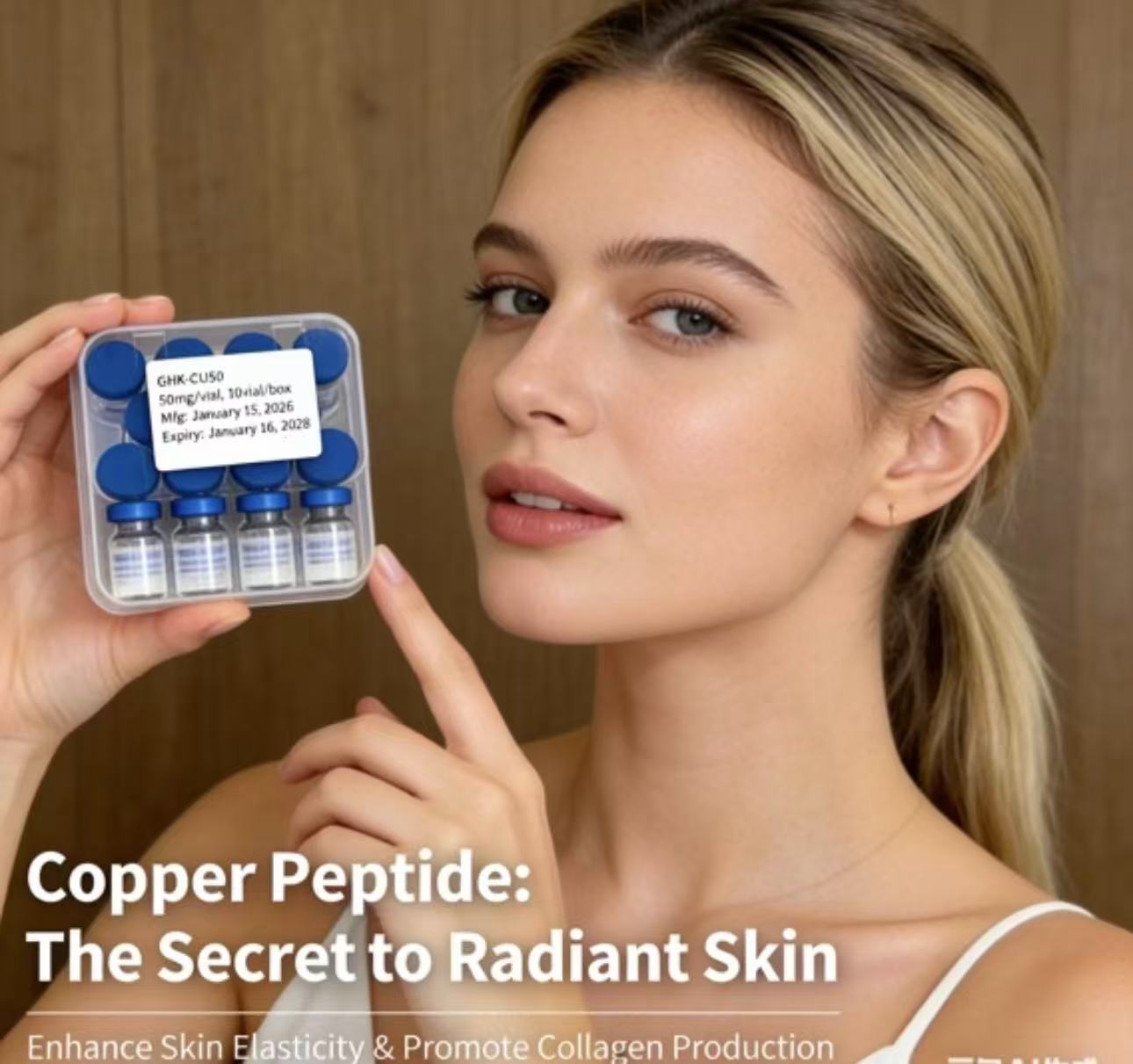Skincare Ingredients - 99% Reines GHK-Cu Blaues Kupferpeptid-Pulver, DIY