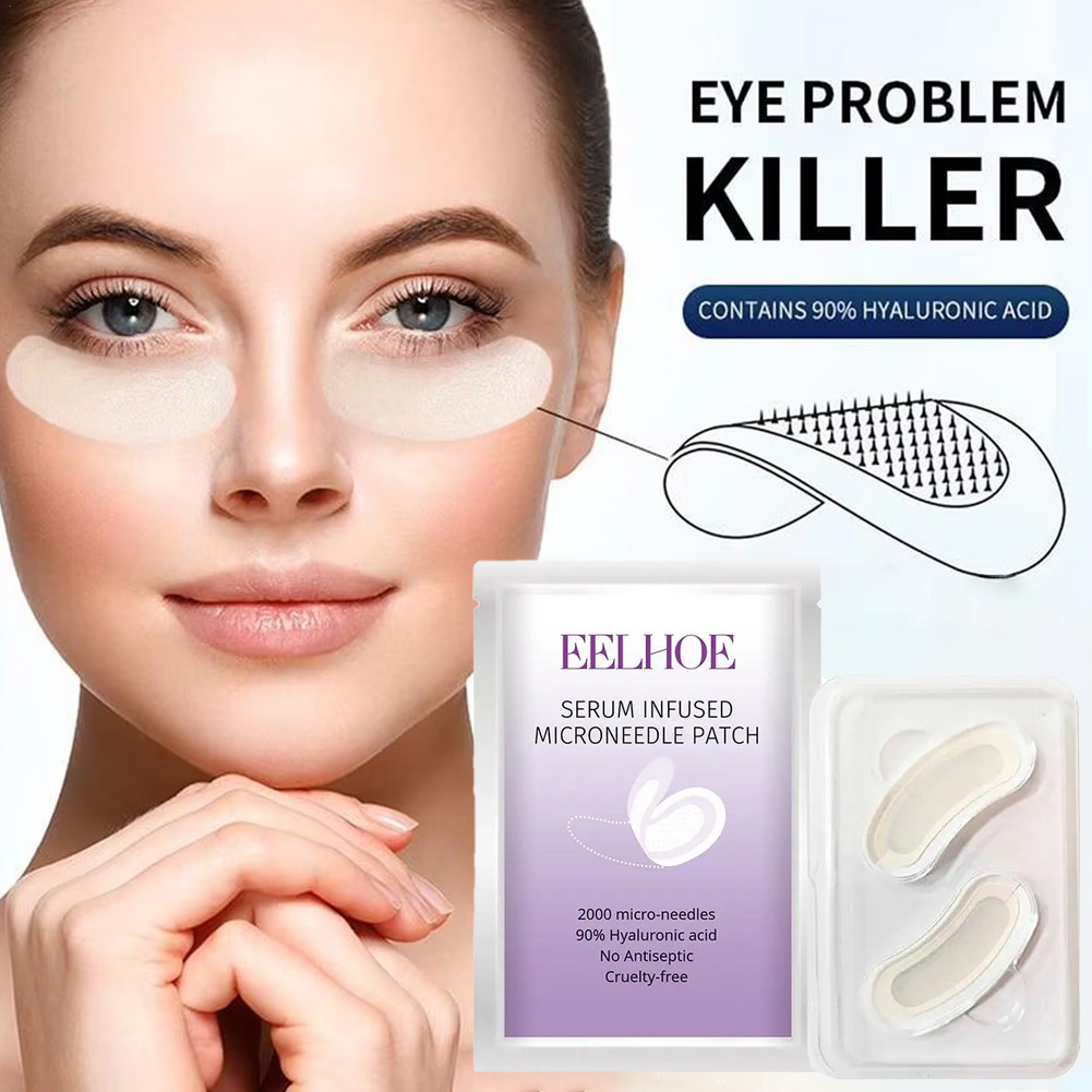 Collagen Sheet Mask - 1 Paar Mikronadel-Augenklappenmaske, Anti-Falten-Pflaster mit Kollagen